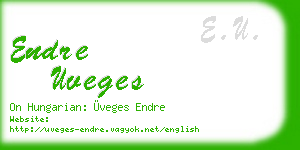 endre uveges business card