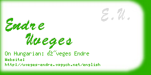 endre uveges business card